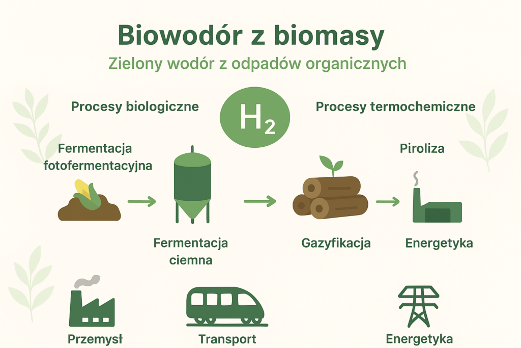 Biowodór z biomasy: Zielony wodór z odpadów organicznych